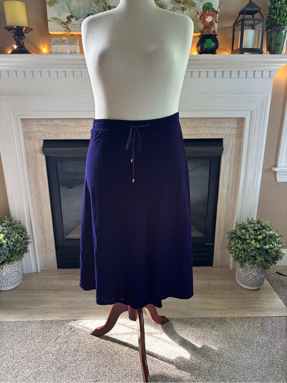 *NEW* Lauren Ralph Lauren Purple Velvet Drawstring Skirt - Size 3X